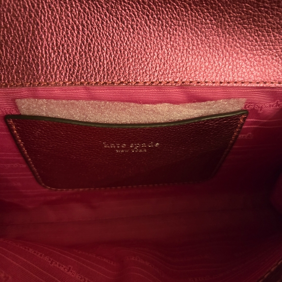 Kate Spade New York Morgan Bow Envelope Flap Crossbody – Metallic Pebble Pink - Picture 5 of 5